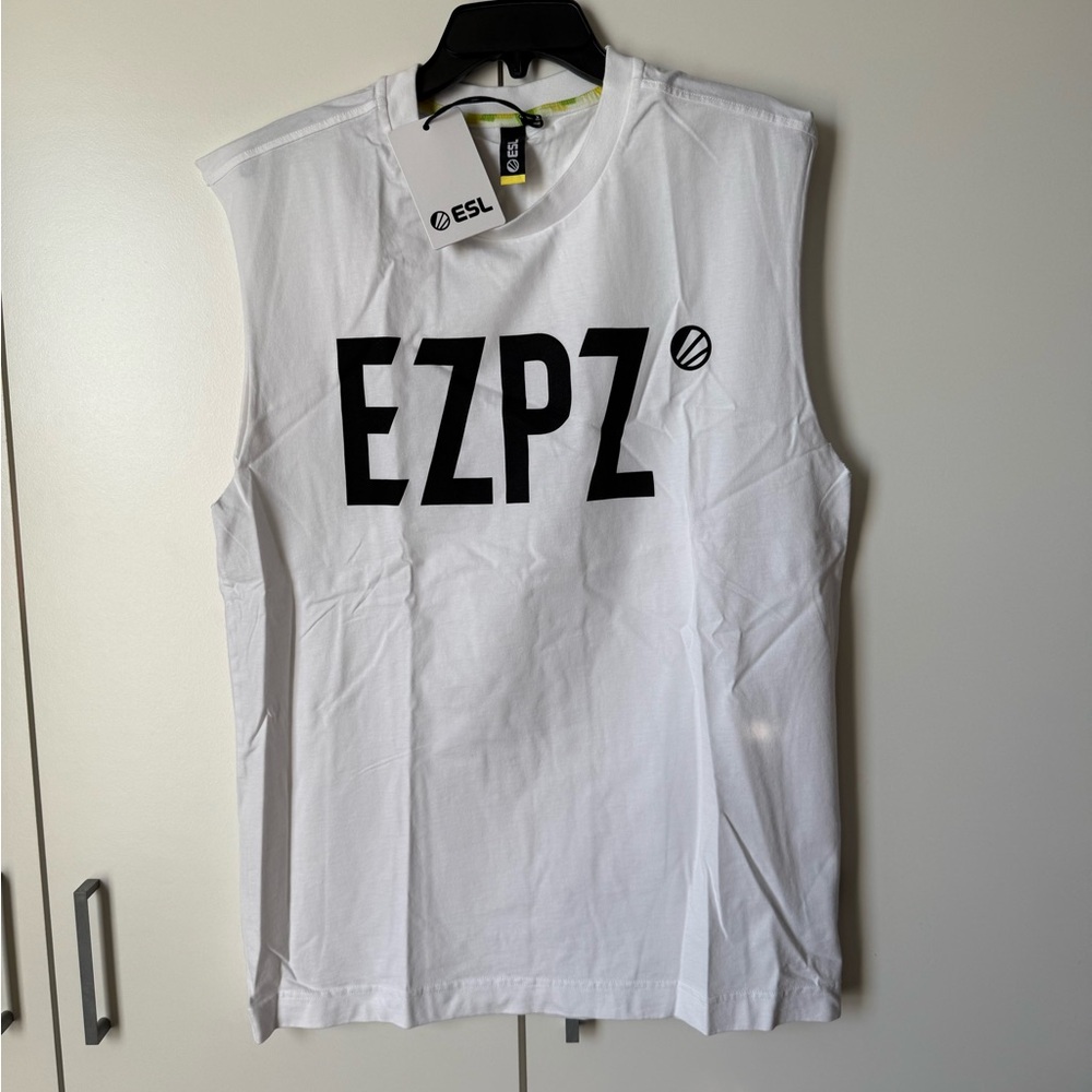 White Sleeveless ESL EZPZ Shirt